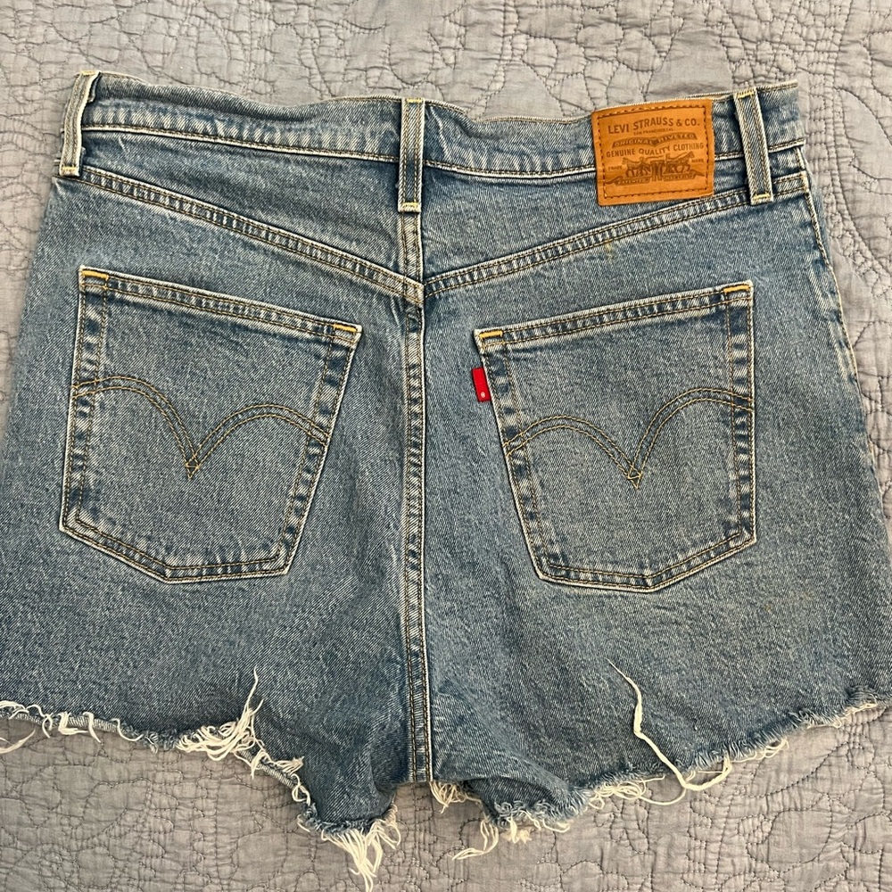 Levi’s ribcage denim shorts